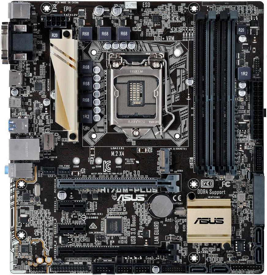 مادربرد استوک ASUS H170M-PLUS M.2 DDR4