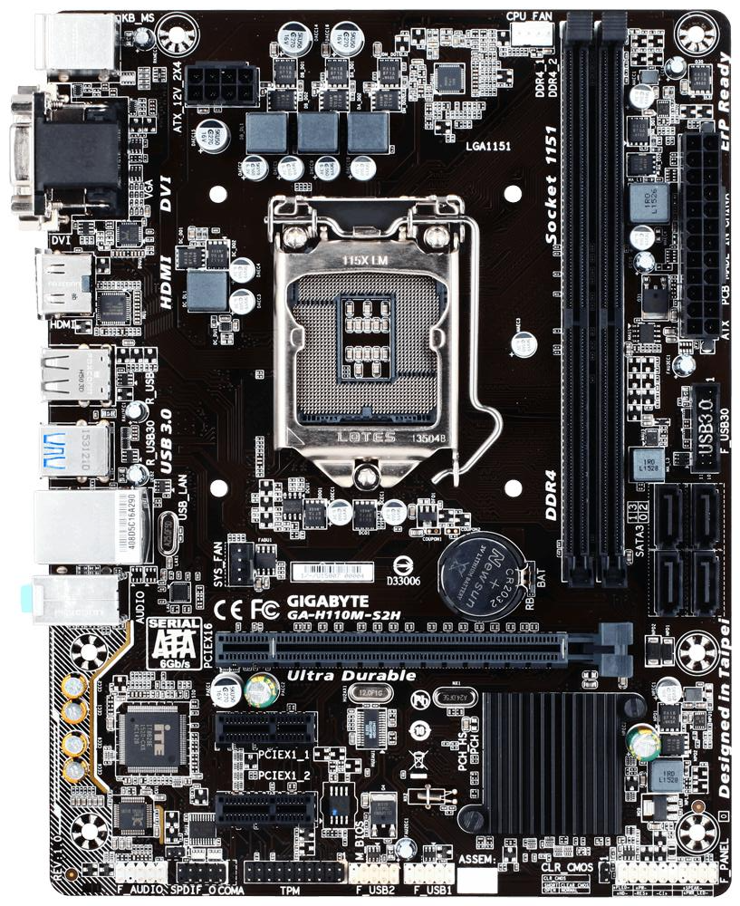 مادربرد استوک Gigabyte GA-H110M-S2H HDMI DDR4