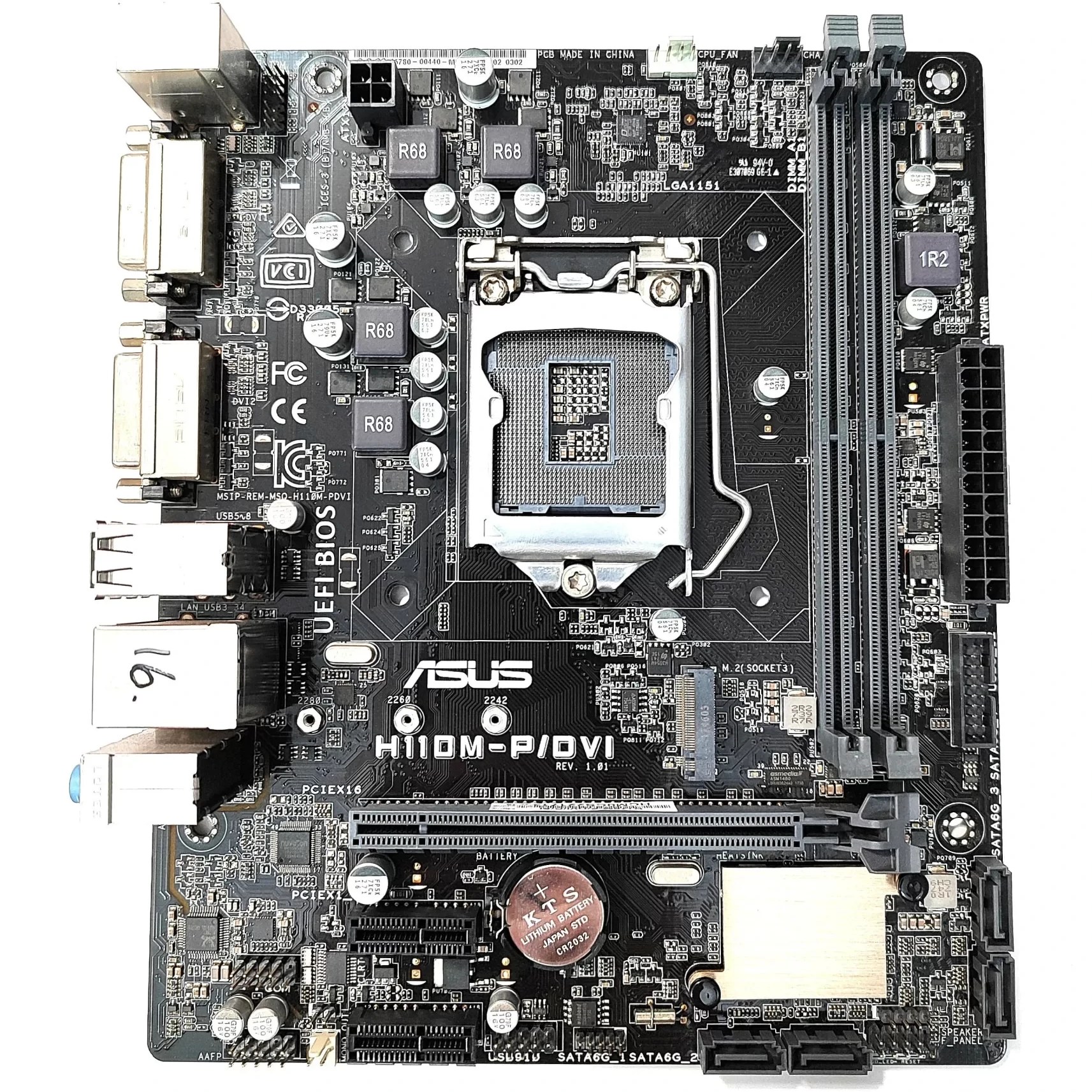 مادربورد ایسوس مدل H110M-P/DVI سوکت ۱۱۵۱ استوک